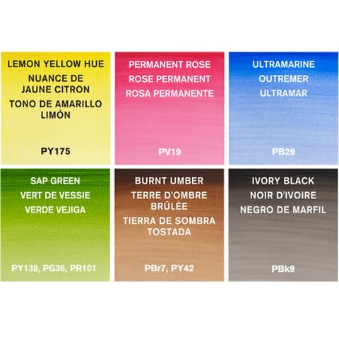 Acquarello fine Cotman in tubetti da 8 ml - 6 colori assortiti - 0390635